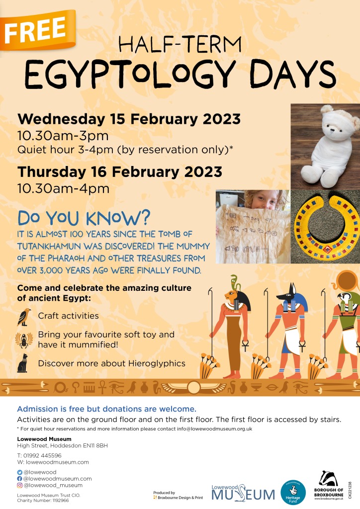 Egyptology Day at Lowewood Museum in February 2023